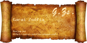Garai Zsófia névjegykártya